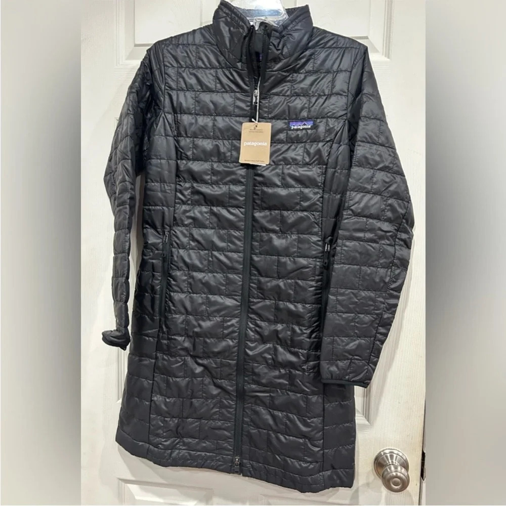 Patagonia Women's XS Nano Puff Insulated Parka Long Puffer Jacket Black NWT